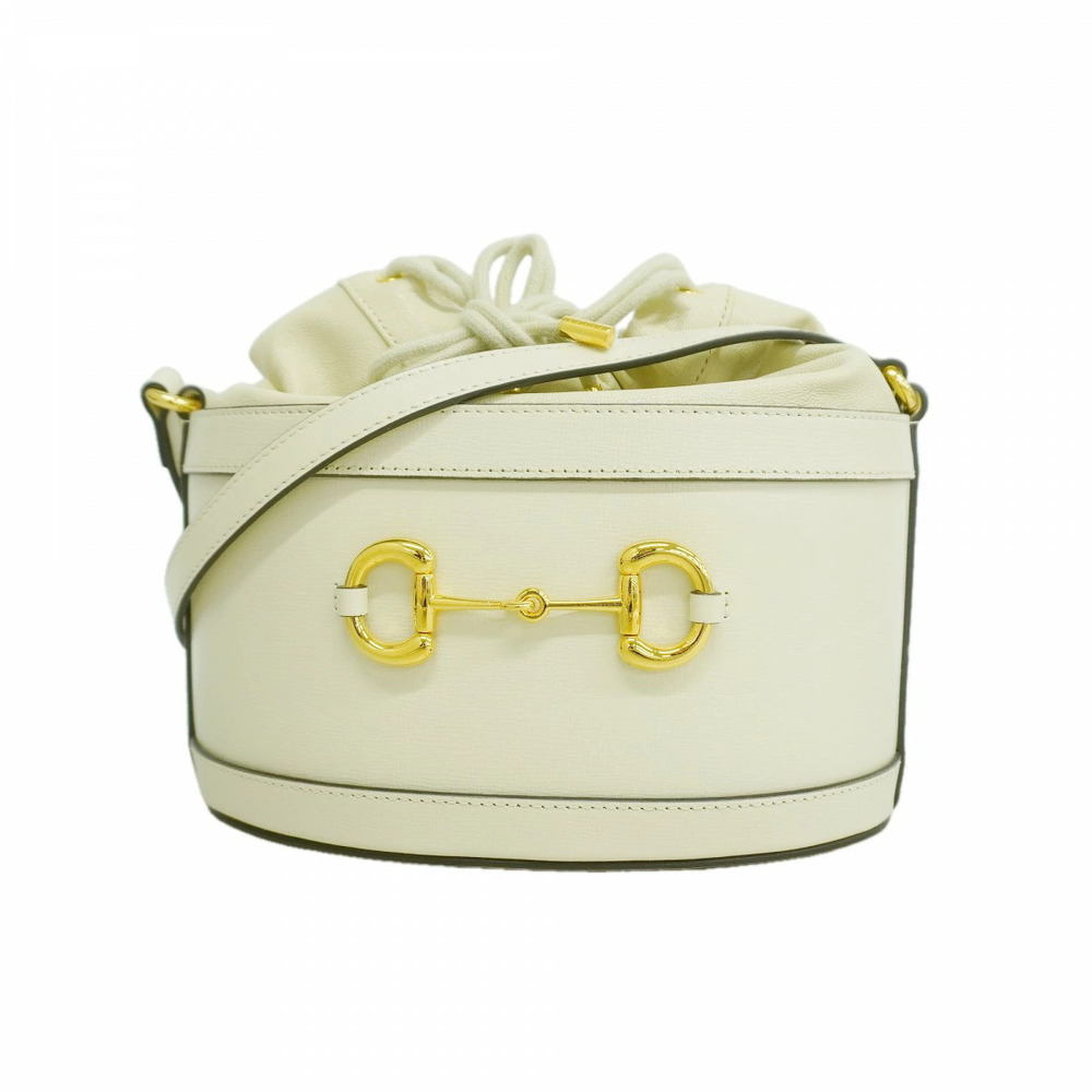 Gucci Shoulder Bag Horsebit Leather Ivory White